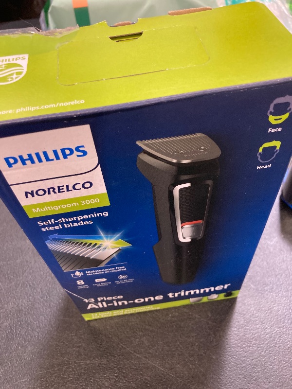 Photo 1 of Norelco Philips Multi Groomer All-in-One Trimmer Series 3000-13 Piece Mens Grooming Kit for Beard, Face, Nose, Ear Hair Trimmer and Hair Clipper - NO Blade Oil Needed, MG3740/40