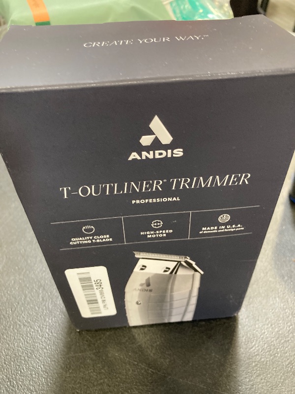 Photo 1 of Andis 04780 Professional T-Outliner Beard & Hair Trimmer for Men with Carbon Steel T-Blade, Bump Free Technology – Corded Electric Beard Trimmer, GTO, Grey