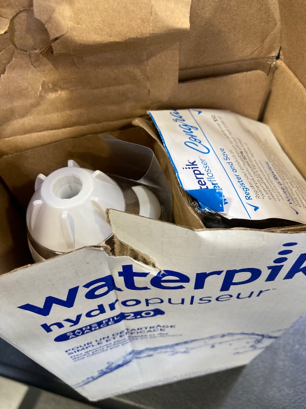 Photo 1 of Waterpik Cordless Advanced 2.0 Water Flosser For Teeth, Gums, Braces, Dental Care With Travel Bag and 4 Tips, ADA Accepted, Rechargeable, Portable, and Waterproof, White WP-580, Packaging May Vary