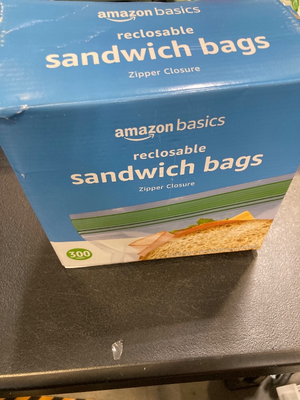 Photo 1 of Amazon Basics Sandwich Storage Bags, 300 Count (Previously Solimo)