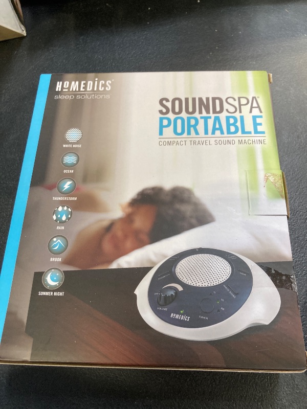 Photo 1 of Homedics SoundSleep White Noise Sound Machine, Blue, Small Travel Sound Machine with 6 Relaxing Nature Sounds, Portable Sound Therapy for Home, Office, Nursery, Auto-Off Timer, By Homedics