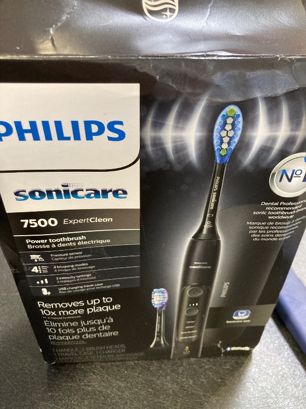 Photo 1 of Philips Sonicare ExpertClean 7500 Black, Rechargeable Electric Power Toothbrush, HX9690/05