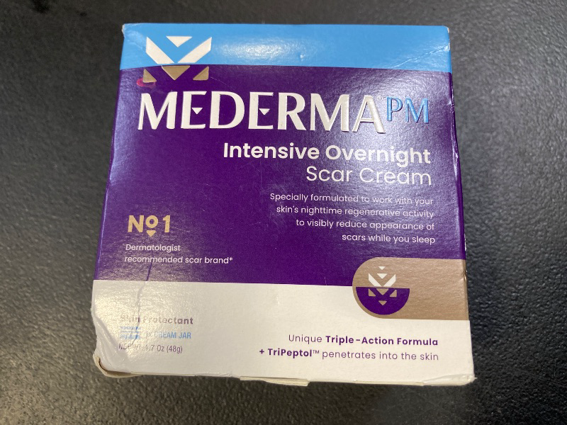 Photo 1 of Mederma PM Intensive Overnight Scar Cream, Works with Skin's Nighttime Regenerative Activity, Clinically Shown to Make Scars Smaller and Less Visible, 1.7 Oz (48g)