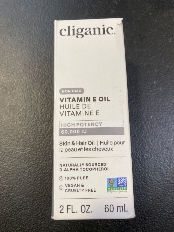 Photo 1 of Cliganic 100% Pure Vitamin E Oil for Skin, Hair & Face - 60,000 IU, Non-GMO Verified | Natural D-Alpha Tocopherol (Packaging May Vary)