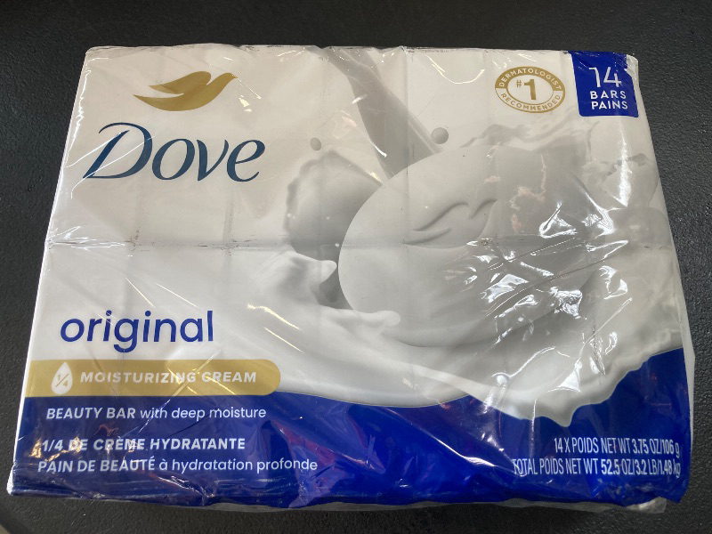 Photo 1 of Dove Beauty Bar Gentle Skin Cleanser Moisturizing for Gentle Soft Skin Care Original Made With 1/4 Moisturizing Cream 3.75 oz, 14 Bars
