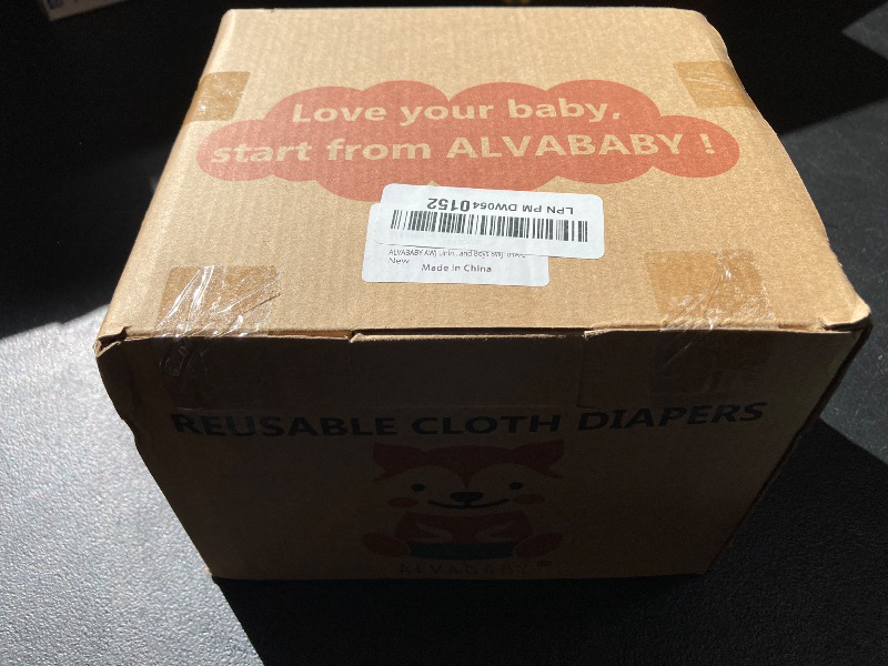 Photo 1 of ALVABABY 2.0 AWJ Lining Cloth Diaper with Tummy Panel for Babies,6 Pack Diapers and 6 Inserts with One Wet Dry Bag, Adjustable Washable Reusable for Baby Girls and Boys 6WJT01A-L