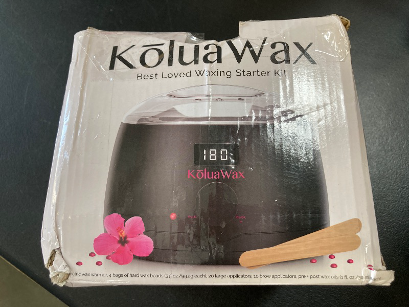 Photo 1 of KoluaWax Premium Waxing Kit for Women - Hot Melt Wax Warmer for Hair Removal, Eyebrow, Bikini, Legs, Face, Brazilian Wax & More - Machine + 4-Pack Hard Wax Beads + Accessories, Black