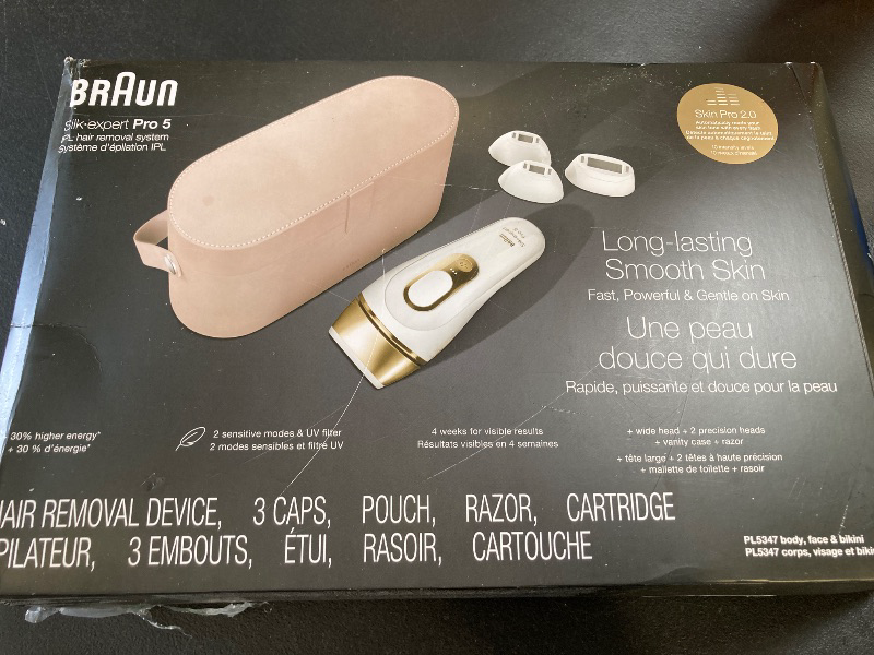 Photo 1 of Braun IPL Silk·Expert, at Home Laser Hair Removal, Pro 5 PL5347 Latest Generation IPL, Holiday Gifts for Women and Men, Hair Removal System with Wide Head and Two Precision Heads