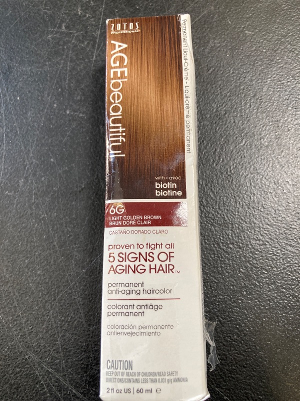 Photo 1 of AGE beautiful Permanent Hair Color Dye Liqui Creme | 100% Gray Coverage | Anti-Aging Haircolor | Biotin for Thicker, Fuller Hair | Professional Salon Coloring | 6G Light Golden Brown