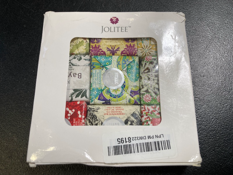 Photo 1 of Jolitee French Milled Botanical Soap Sampler Set of 9 - Individually Wrapped Vegetable-Based Mini Soaps with Essential Oils, Shea Butter, and Natural Extracts (Seasons Scents)