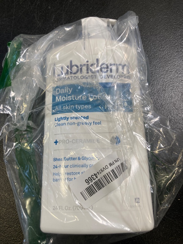 Photo 1 of Lubriderm Daily Moisture Lotion + Pro-Ceramide, Shea Butter & Glycerin, Hydrating Face, Hand & Body Lotion, 24-hour Moisturizer for Dry Skin, Paraben & Dye Free, Scented, Non-Greasy, 24 FL OZ