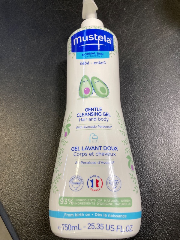 Photo 1 of Mustela Baby Gentle Cleansing Gel - Baby Hair & Body Wash - with Natural Avocado fortified with Vitamin B5 - Biodegradable Formula & Tear-Free â€“ 25.35 fl. oz. (Pack of 1)
