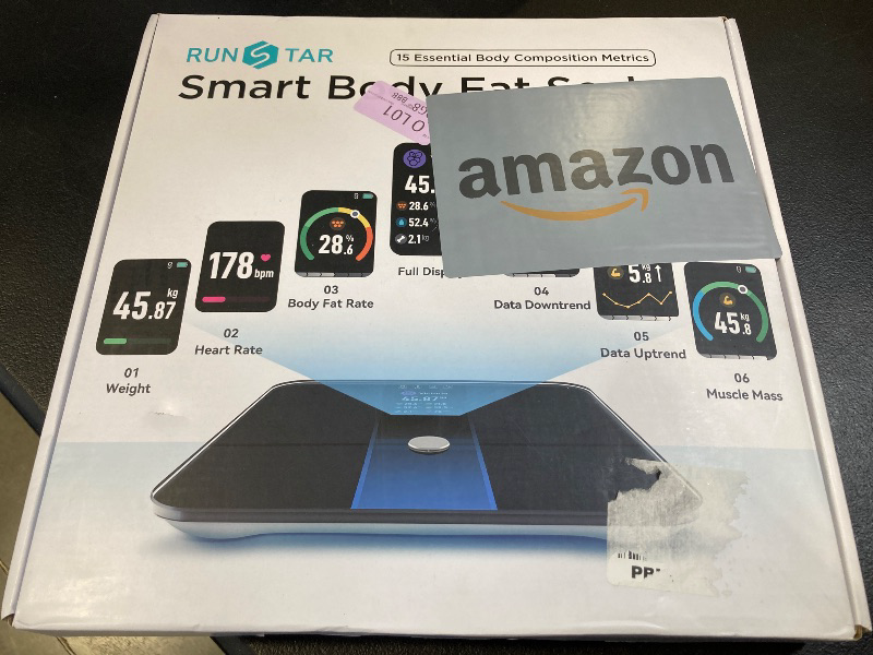 Photo 1 of Runstar Smart Scale for Body Weight and Fat Percentage FSA HSA Eligible, 3.5" TFT Color Display High Precision Digital Bathroom Scale BMI Heart Rate 22 Body Composition Analyzer Sync with Fitness App