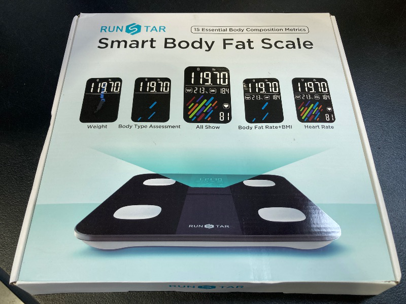 Photo 1 of Runstar Smart Scale for Body Weight and Fat Percentage, High Accuracy Digital Bathroom Scale with Large Display for BMI Heart Rate 15 Body Composition Analyzer Sync with Fitness App 400lb