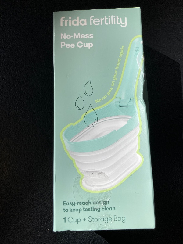 Photo 1 of Frida Fertility No-Mess Pee Cup, Reusable Urine Cup for Pregnancy Tests, Ovulation Tests, & Fertility Tests, Family Planning Essentials Sample Containers (1 Cup & Storage Bag)