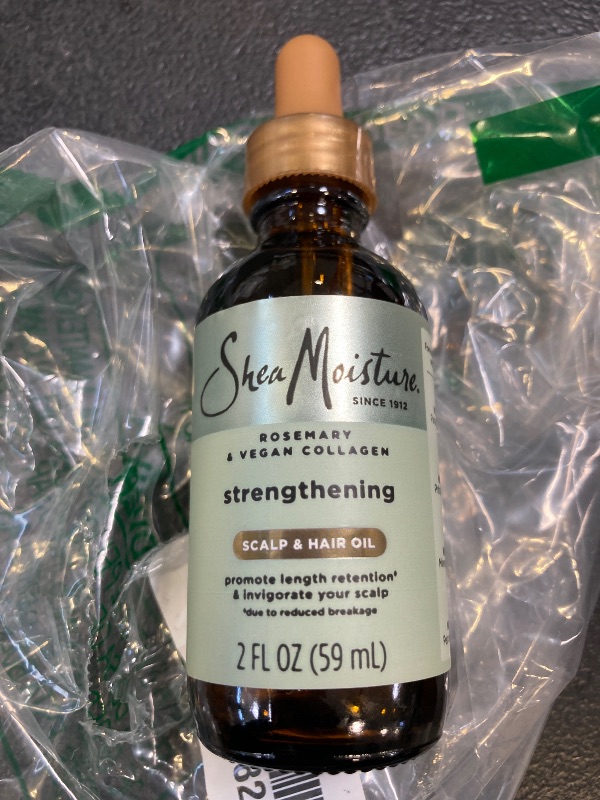 Photo 1 of SheaMoisture Strengthening Scalp & Hair Oil Rosemary & Vegan Collagen to Promote Length Retention & Invigorate the Scalp, with ScalpBoost Technology, 2 oz