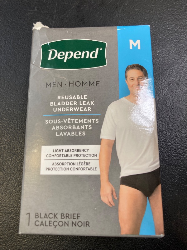 Photo 1 of Depend Washable Adult Incontinence Underwear for Men, Reusable, Light Absorbency, Medium, Black, 1 Count