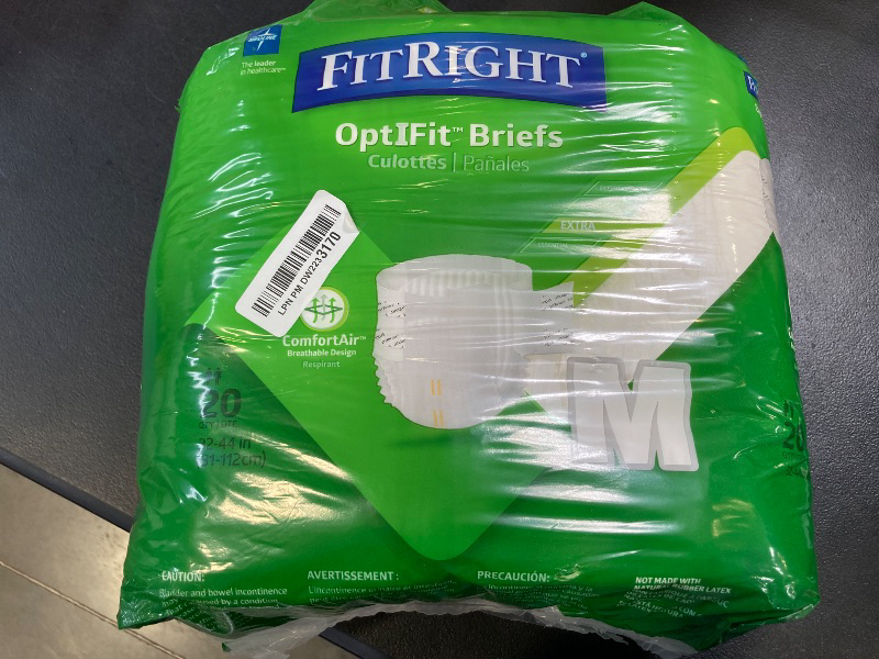 Photo 1 of FitRight Extra Cloth-Like Adult Incontinence Briefs, Size M, 32" to 44" Waist