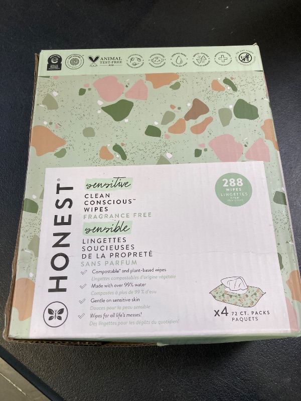 Photo 1 of The Honest Company Clean Conscious Multi-Use Wipes | Hypoallergenic + Unscented for Sensitive Skin | Over 99% Water, Compostable, Plant Based, Baby Wipes | Geo Mood, 288 Count