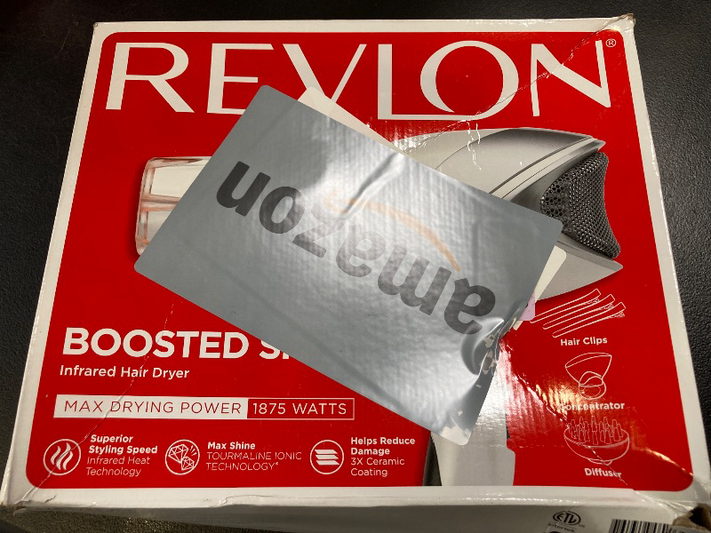 Photo 1 of REVLON Infrared Hair Dryer with Diffuser - Ionic Blow Dryer, Diffuser, and Concentrator, Infrared Heat Technology to Prevent Over-Drying for Shiny, Soft Hair with Natural Moisture (White)