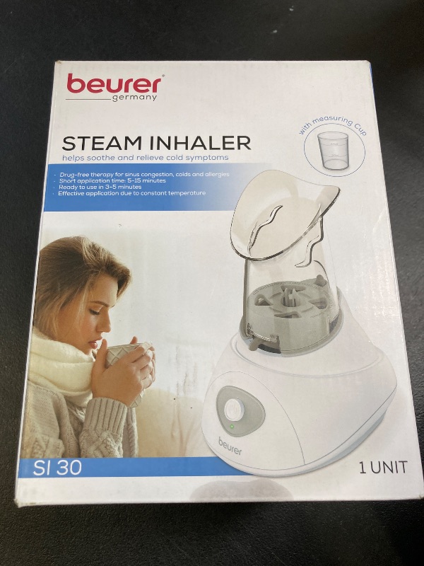 Photo 1 of Beurer SI30 Steam Inhaler for Sinus Congestion & Allergies, Drug-Free, Quick 3-5 Minute Setup, Ultra-Quiet, Face Steamer with Variable Steam Control, Universal Mask