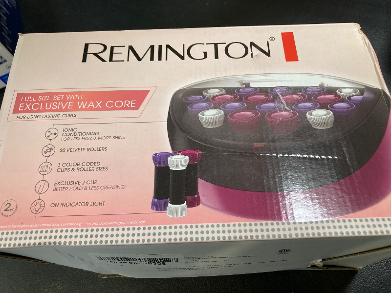 Photo 1 of Remington Ionic Conditioning Hair Setter, 20 Velvet Hair Rollers, 6 Large (1¼”), 10 Medium (1"), 4 Small (¾”), Blowout Style Hair Curlers