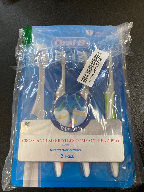 Photo 1 of Oral-B Pro Health CrossAction All in One Soft Toothbrushes, Deep Plaque Fighter, Rounded Bristles Gentle on Teeth, Tongue and Cheek Cleaner, Gum Stimulators, 6 Count, Tooth Brush Pack