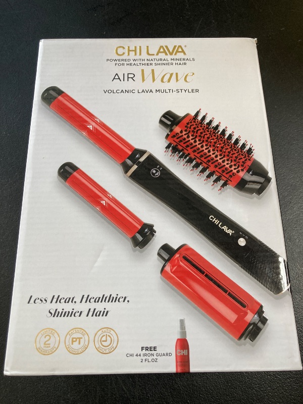 Photo 1 of CHI Lava AirWave with CHI 44 Iron Guard (2 Oz), Volumizes, Curls & Dries Hair, Delivers Frizz-Free Results, Low Heat for Less Damage, Black & Red