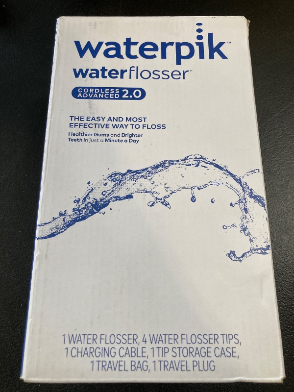 Photo 1 of Waterpik Cordless Advanced 2.0 Water Flosser For Teeth, Gums, Braces, Dental Care With Travel Bag and 4 Tips, ADA Accepted, Rechargeable, Portable, and Waterproof, Black WP-582