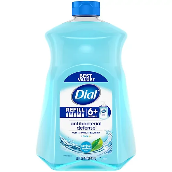 Photo 1 of Dial Antibacterial Liquid Hand Soap Refill, Spring Water, 52 fl oz (Pack of 2)