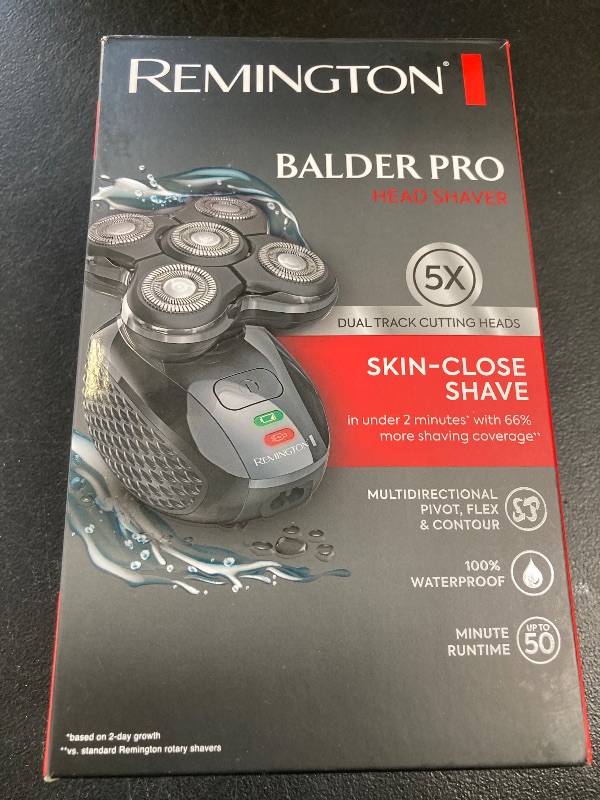 Photo 1 of Remington Balder Pro Electric Razor for Head XR7000A - Premier Wet/Dry Bald Head Shaver, Flex Blades for a Close Shave, Cordless Rechargeable, Effortless Head Shaving with Precision Dual Track Heads