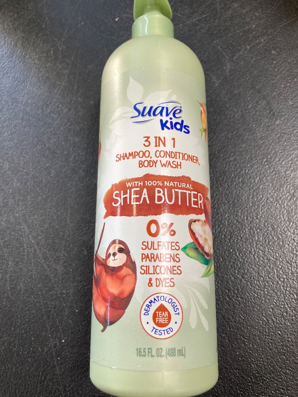 Photo 1 of Suave Kids Naturals 3in1 Shampoo Conditioner Body Wash Kids 3 in 1 with Shea Butter Dermatologist-Tested and Tear-free Shampoo Conditioner Bodywash 16.5 oz
