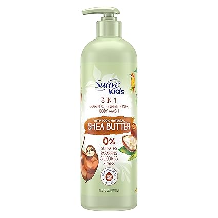 Photo 1 of Suave Kids Naturals 3in1 Shampoo Conditioner Body Wash Kids 3 in 1 with Shea Butter Dermatologist-Tested and Tear-free Shampoo Conditioner Bodywash 16.5 oz