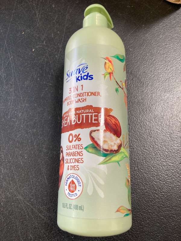 Photo 1 of Suave Kids Naturals 3in1 Shampoo Conditioner Body Wash Kids 3 in 1 with Shea Butter Dermatologist-Tested and Tear-free Shampoo Conditioner Bodywash 16.5 oz