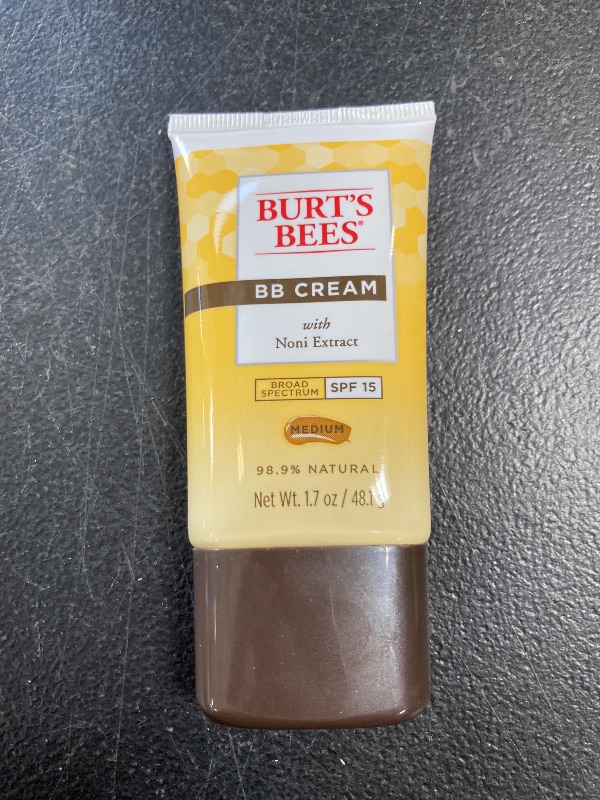 Photo 1 of Burt's Bees BB Cream With SPF 15, Broad-Spectrum Sunscreen Tinted Lotion for All Skin Types, 98.9 Percent Natural Origin Skin Care, Medium, 1.7 oz. Tube