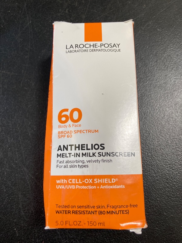 Photo 1 of La Roche-Posay Anthelios Melt-In Milk Sunscreen SPF 60, Sunscreen For Body & Face, Broad Spectrum SPF + Antioxidants, Oil Free, Lightweight & Fast Absorbing, Oxybenzone Free