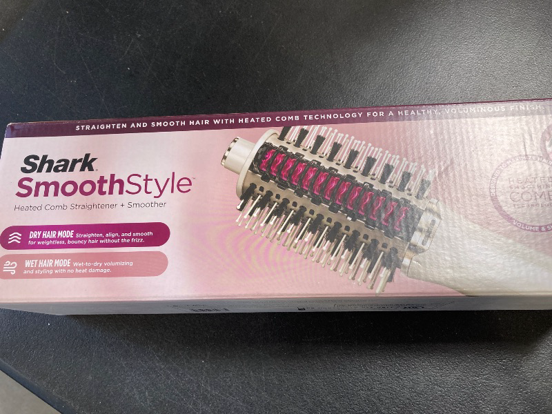 Photo 1 of Shark HT202 SmoothStyle Heated Comb + Blow Dryer Brush, Dual Mode, for All Hair Types, Silk