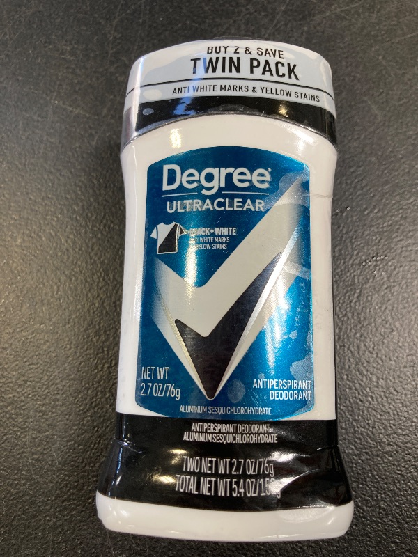 Photo 1 of Degree Men Ultra Clear Antiperspirant Deodorant Black + White 2 Count 72-Hour Sweat & Odor Protection Antiperspirant For Men With Motion Sense Technology 2.7 oz