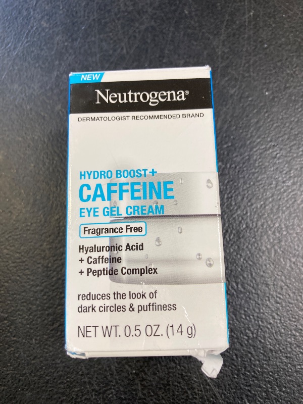 Photo 1 of Neutrogena Hydro Boost + Eye Cream for Dark Circles & Puffiness, Under Eye Cream with Caffeine, Hyaluronic Acid and Peptides, Fragrance Free, 0.5 oz