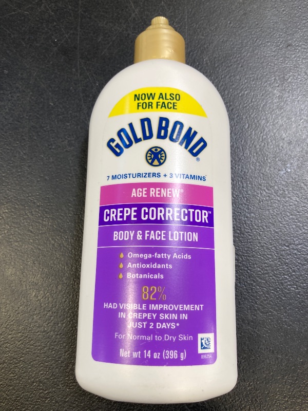Photo 1 of Gold Bond Age Renew Crepe Corrector Body & Face Lotion, Replenishing & Smoothing Formula, 14 oz., Packaging may vary