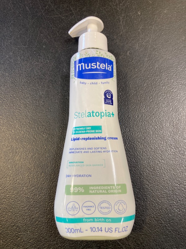 Photo 1 of Mustela Stelatopia+ - Lipid-Replenishing Cream - Moisturizer for Eczema-Prone Skin - With Natural Sunflower Oil and Prebiotic - EWG Verified - For Babies, Kids & Adults - Fragrance Free -10.14 fl oz