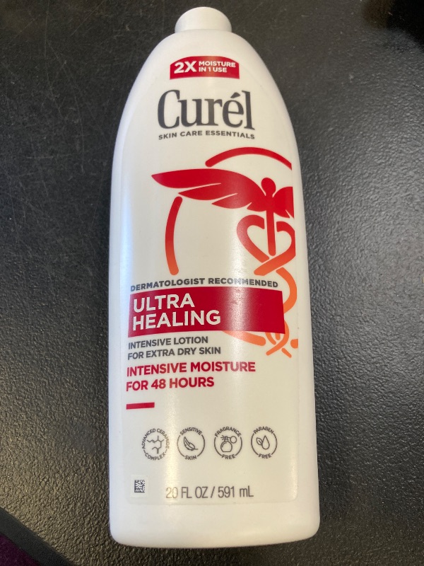 Photo 1 of Curel Ultra Healing Intensive Fragrance-Free Lotion For Extra-Dry Skin, Dermatologist Recommended, Ideal for Sensitive Skin, Cruelty Free, Paraben Free, 20 Oz