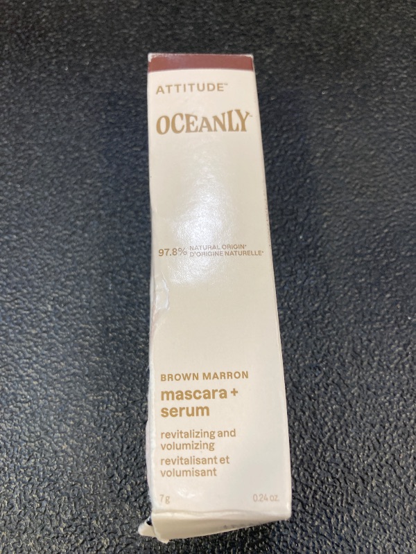Photo 1 of ATTITUDE Oceanly Serum Infused Mascara, EWG Verified, Eye Lash Serum, Length + Volume, Vegan Beauty and Makeup, Brown, 0.24 Oz
