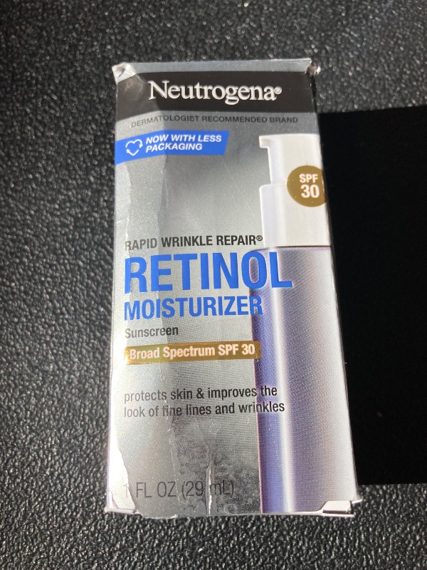 Photo 1 of Neutrogena Rapid Wrinkle Repair Retinol Face Moisturizer with SPF 30 Sunscreen, Daily Anti-Aging Face Cream with Retinol & Hyaluronic Acid to Fight Fine Lines, Wrinkles, & Dark Spots, 1 fl. oz