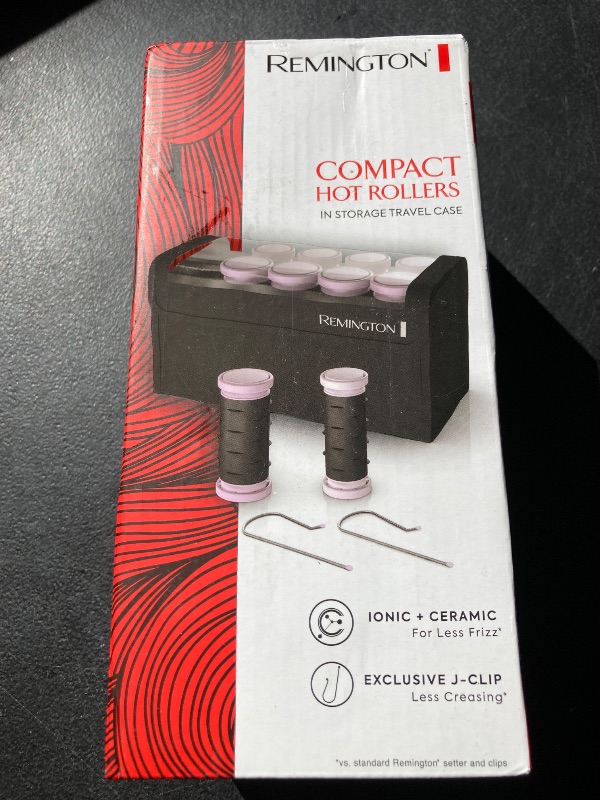 Photo 1 of Remington Compact Ceramic Dual Voltage Hot Rollers for Long and Short Hair, Hair Setters, Hair Curlers, 1-1 ¼" Purple/Black, 10 Piece Set