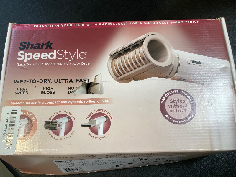 Photo 1 of Shark Hair Dryer | SpeedStyle | No Heat Damage Hair Styling Tool | 3 Styling Tools Included | Portable & Powerful Blow Dryer | Best for Straight & Wavy Hair | Silk | HD331