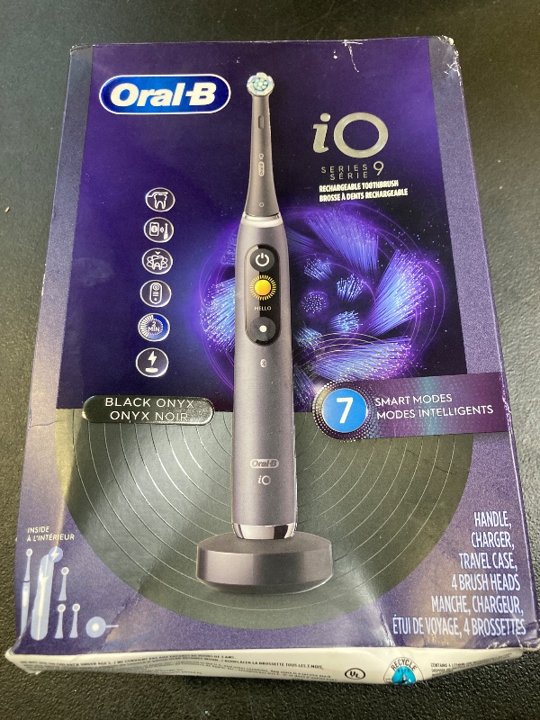 Photo 1 of Oral-B iO Series 9 Electric Toothbrush with 3 Replacement Brush Heads, Black Onyx