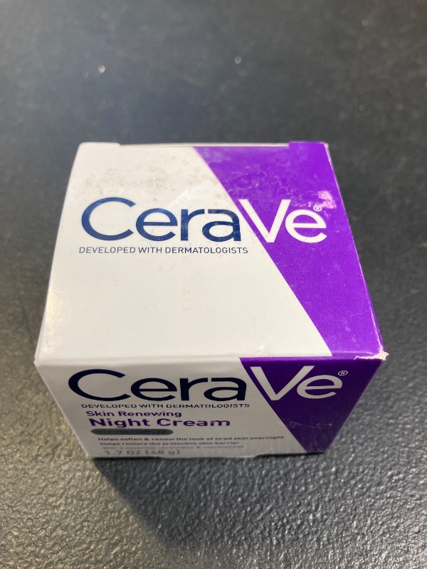 Photo 1 of CeraVe Skin Renewing Night Cream, Niacinamide, Peptide Complex, and Hyaluronic Acid Moisturizer for Face, 1.7 Ounce, Packaging may Vary