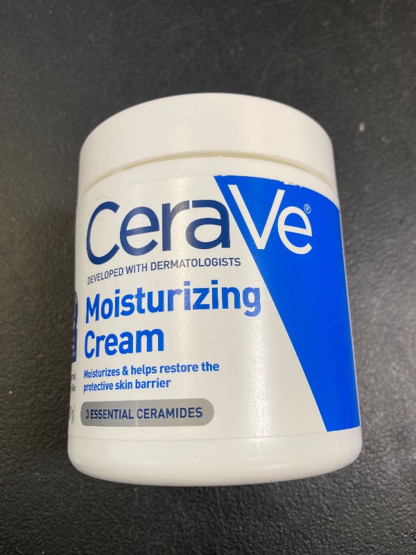 Photo 1 of CeraVe Moisturizing Cream, Body and Face Moisturizer for Dry Skin, Body Cream with Hyaluronic Acid and Ceramides, Daily Moisturizer, Oil-Free, Fragrance Free, Non-Comedogenic, 19 Ounce