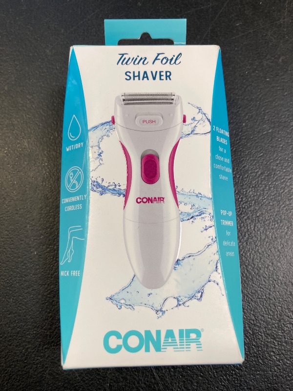 Photo 1 of Conair Body and Facial Hair Removal for Women, Cordless Electric Dual Foil Shaver & Trimmer, Perfect for Face, Ear/Nose, Eyebrows, Legs, and Bikini Lines